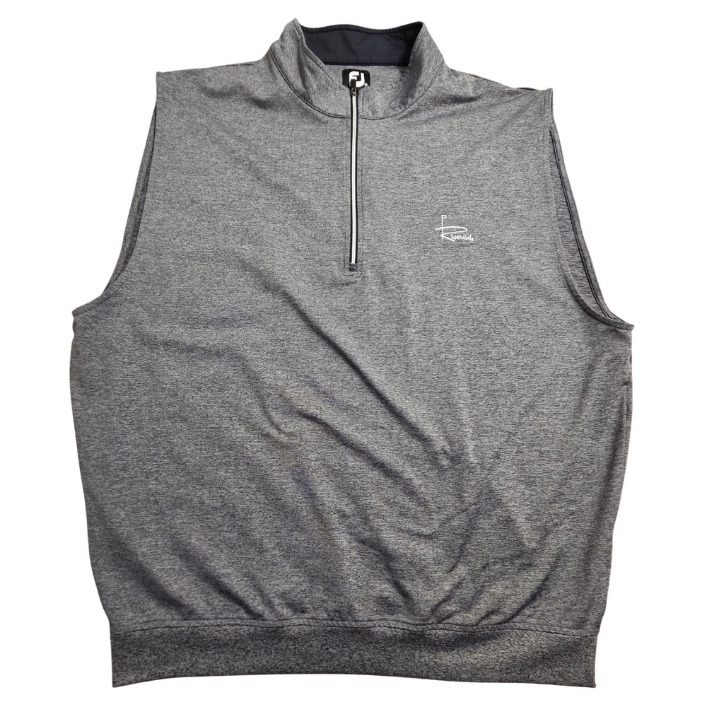 FootJoy Quarter Zip Golf Vest XXL Heather Grey Riverside Logo Performance Vest‎